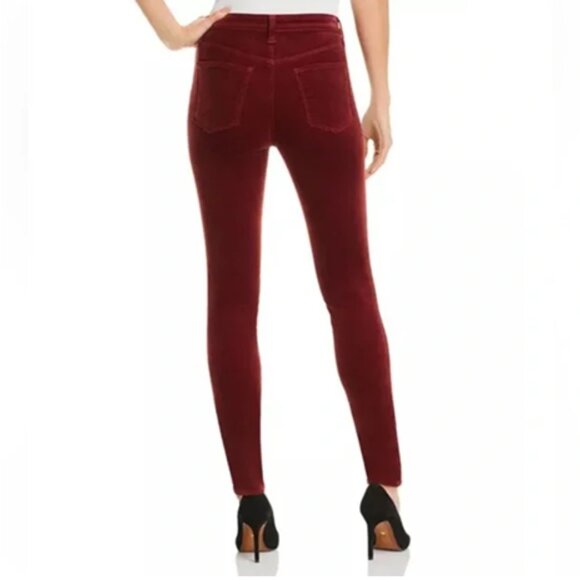 J Brand Maria High Rise Skinny Jeans Pants Stretch Velvet Oxblood Burgundy 8 - Picture 2 of 7